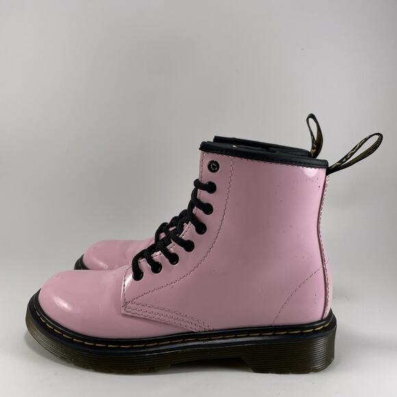 Dr. Martens Doc 1460 J Combat Boots Kids Youth Toddler Size 2 Pink Patent - Picture 3 of 11